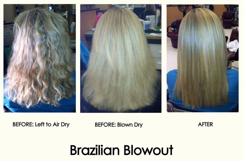 Brazilian Blowout before and after
